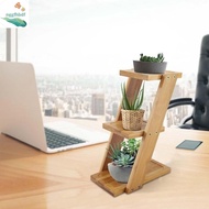 NGGFH 1PC Desktop Bamboo Succulent Decoration Plant Pots Flower Pot Rack Flower Pot Holder Planter Stand Wood Holder