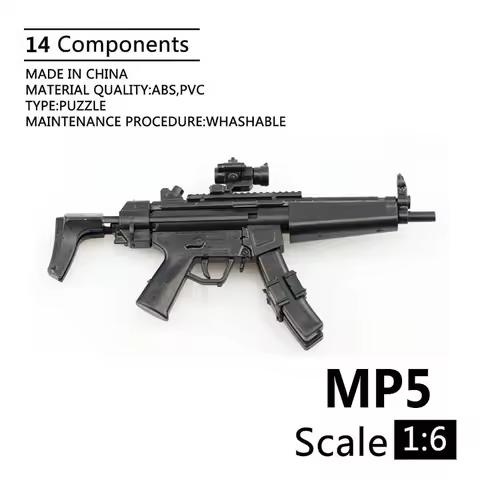 1/6 MP5 Submachine Gun Dualclip Plastic Assemble Firearm Puzzle Model For 1/6 Soldiers Military Weap