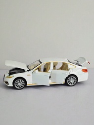 1 件 1/32 比例白色合金模擬模型車由鋅合金製成；車子兩側均可打開；多個部件可移動；具有模擬聲光效果；適合兒童作為生日禮物和汽車模型收藏家