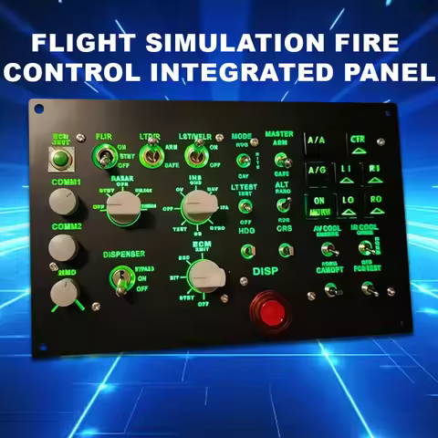 Flight Simulator Shooting Control Panel Fire Control Box Cockpit Backlight Adjustment USB interfacec