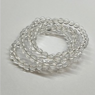 Clear Quartz Bracelet Crystal Beaded Bracelet Quartz Crystal Bracelet Clear Bead Bracelet Healing Cr