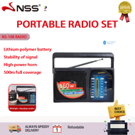 NSS portable radio with handle AM/FM radio DC powered radio NS-108
