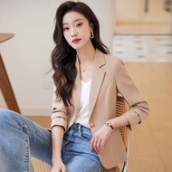 Baju Outer Putih Wanita Blazer Casual Premium Korean Style Jaket Outer Crop Top Lengan Panjang Terba