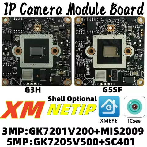 GK7205V500+SC401 3/5MP XM G3H G5SF H.265 IP Camera Module Board 2880*1616 Shell Optional P2P ICsee X