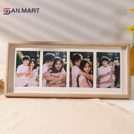 AN.MART 8x20 Wood Picture Frame - 8x20 Photo Frame With Mat Display 4Pcs 4x6 Photos, 4x6 Picture Fra