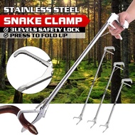 200CM Stainless Steel Foldable Snake Tongs Reptile Catcher Stick Snake Clamp Snake Handling Catcher 