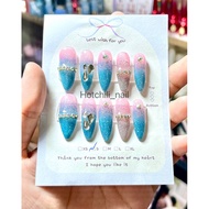 Blue Diamond False Nails