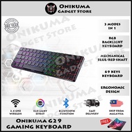 [NEW MODEL FANTECH MK857 / Onikuma G29 Wired/Wireless 60% Ergonomic RGB Backlit Mechanical Feel Gaming Keyboard 69 Keys