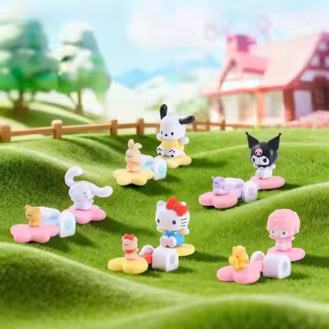 Sanrio Family Series Melody Piano Seesaw Sit Posture Resin Static Character Model Bedside Table Deco