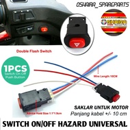 TOMBOL UNIVERSAL HAZARD MOTORCYCLE LIGHT ON OFF SWITCH button Hazard On Off LED Motorcycle Car Unive