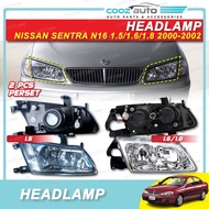 Nissan Sentra N16 2000 - 2002 1.5 1.6 1.8 Car Front HeadLamp Head Lamp Light (No Bulb)