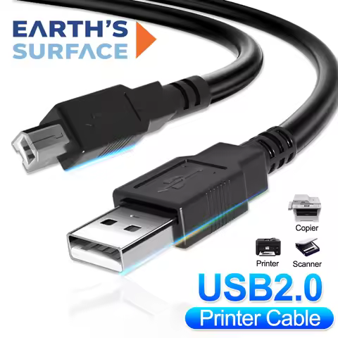 USB 2.0 Printer Cable Type A Male to B Male Cord Sync Data Scanner Printer Cables for HP Canon Macbo
