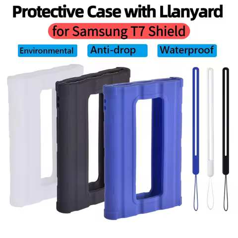 Silicone Case SSD Sleeve Skin Waterproof Protective Cover Shell Sleeve Anti-fall with Lanyard for Sa