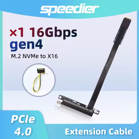 M.2 NVMe To PCIe 4.0 3.0 X16 Adapter Extension Cable Riser for RTX3090 RX6800xt GPU GTX RTX Mining N