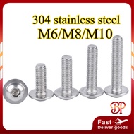 304 stainless steel round head with padded hexagon screw screw bolt pan head half round head M6/M8/M