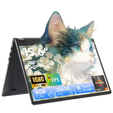 2 in 1 Laptop Computer,15.6" 8GB 256GB Touchscreen , AMD Ryzen R3 3200U, Radeon Vega 3, 1920x1080 FH