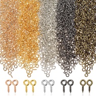 100pcs Small Screw Eye Pins, Eye pins Hooks, Eyelets Screw Threaded Silver Clasps Hooks Eye Screws f