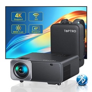 TOPTRO Mini Projector Native 1080P Full HD 4K Supported 480 ANSI 5G WiFi Bluetooth Projector 4D/4P Keystone Correction Projector M.2