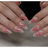 Pink Gel Nails Cute y2k Style