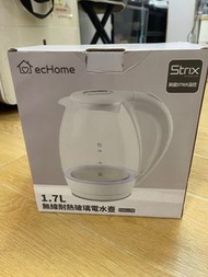億世家 1.7L無線耐溫玻璃電熱水壺 (白色)
