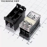 [2 Pieces]- IN12BK-C Terminal Block Rail Mount 2 Pole 20A 600V Wire Size 0.75-2mm2 TechZone Viet