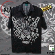 Hawaiian Shirt Leopard Front Black And White Background A1527 Genuine Italian Silk Fabric