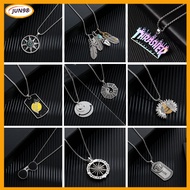 (RAYA 2026) Rantai Leher Lelaki Fashion Necklace Men Women Simple Pendant Sunglasses Feathers Smiley