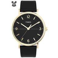 TIMEX TW2U67600 Men's Analog Watch Southview 41mm Leather Strap Black Gold *Original