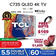 TCL C735 QLED 4K Google TV 98 inch | IMAX Enhanced | Dolby Vision IQ | Dolby Atmos | Onkyo | MEMC | 144 Hz VRR | Game Master | HDMI 2.1