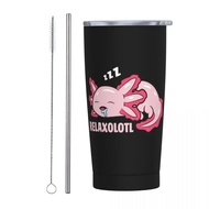 Axolotl Tumbler Vacuum Insulated Travel Mexican Relaxolotl Coffee Cups Vacuum Flask Stainless Steel 