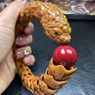 Wenwan Olive Core Bracelet/Bracelet/Bracelet/Men Olive Core Carving Hollow Dragon Bracelet Bracelet 