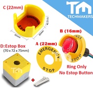 22mm/16mm Emergency Stop E-Stop Switch Protection Seat Button Cover/Box Techmakers EStop Electric Push Button