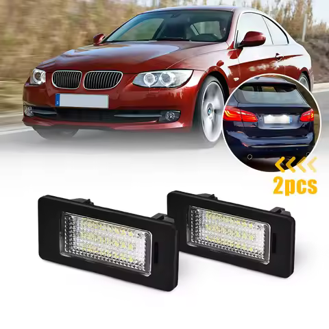 2Pcs LED License Plate Light For BMW 1 3 5 X Series E82 E90 E93 E39 E60 E70 6000K White CANBUS No Er