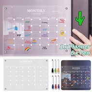 Weekly Monthly Planner Board Clear Transparent Schedule Board Magnetic Wall Planner Board Acrylic 1 