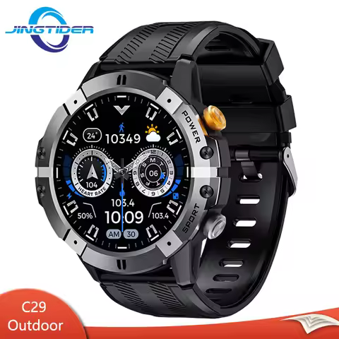 C29 Outdoor Rugged Smart Watch Bluetooth Calling IP68 1ATM Waterproof 1.52" Round HD Screen Sport Sm