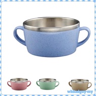 [WhbadguyMY] Stainless Steel Kids Bowl  For Soup Rice Oatmeal Gruel Salad with 2 Handles