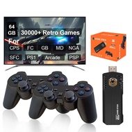 PS1/GBA Boy 30000+Games Handheld Game Players Stick Video Game X8Pro 64G Built-in 4K HD 2.4G Wireless Handheld Console Game Stick For Gift Console