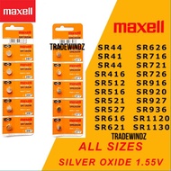 🔥 [MAXELL JAPAN] Watch Battery Batteries Silver Oxide 1.55V 5pcPROMO All Siz SR626SW SR44SW SR927SW 