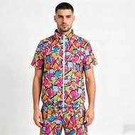 2pcs Set (T-Shirt + Shorts), Excluding Fashion Glasses, 80s Disco Style Sports Tee And Shorts, Retro