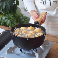 Cast Iron Milk Pot Uncoated Baby Food Pot Non-Stick Noodle Stew Deep-Fried Pot Thickened Multi-Functional Deep Frying Pan Household