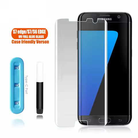 3D Curved Full Glue Tempered Glass For Samsung Galaxy S6 edge Screen Protector For Samsung Galaxy S7
