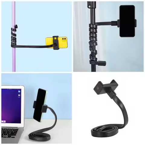 Mobile Phone Holder Universal Smartphone Clamp 1/4 Screw Flexible Phone Mount