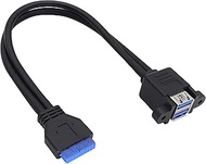 Stackable USB 3.0 Female Panel Type to Motherboard 20Pin Header Cable USB 3.0 Dual Ports A Female Sc