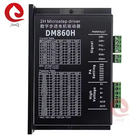 2-Phase Nema 23/57 Stepper Motor Driver, DM860H 7.2A 128Subdivision For 86mm 57mm Stepping Motor CNC