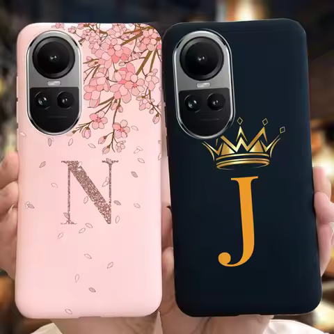 For OPPO Reno 10 5G Case CPH2531 Bumper Cute Crown Letters Slim Soft TPU Protective Cover For OPPO R