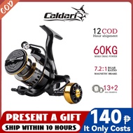 Fishing Reel HE500-7000 5.2:1 Gear Ratio Alloy Spinning Fishing Reel Portable Spinning Reel