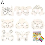 8ชิ้นเด็กว่างเปล่าสัตว์การ์ตูนหน้ากากเด็กระบายสีจิตรกรรมอนุบาลกระดาษกราฟฟิตีแฮนด์เมด Diy ศิลปะวัสดุแ