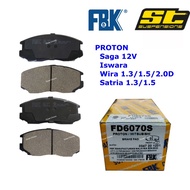 FBK Saga 12V, Wira 1.3/1.5 Front Disc Brake Pad With Shim Iswara Satria 1.3 1.5 Wira 2.0D PROTON FD6