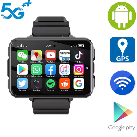 Goldenspike VP999 Smart Watch 2.4inch AMOLED Screen 64GB GPS WiFi SIM Slot 1500mAh Battery Google Pl