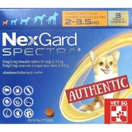 Nexgard Spectra ExtraSmall 2-3.5kg 3 tablets  for Dogs